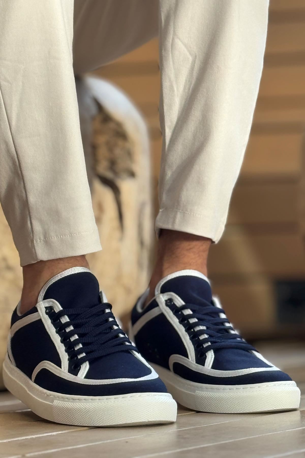 ch2505-keten-erkek-ayakkabi-25024_3 CH2505 - Keten Erkek Ayakkabı Lacivert Beyaz - Görsel 3