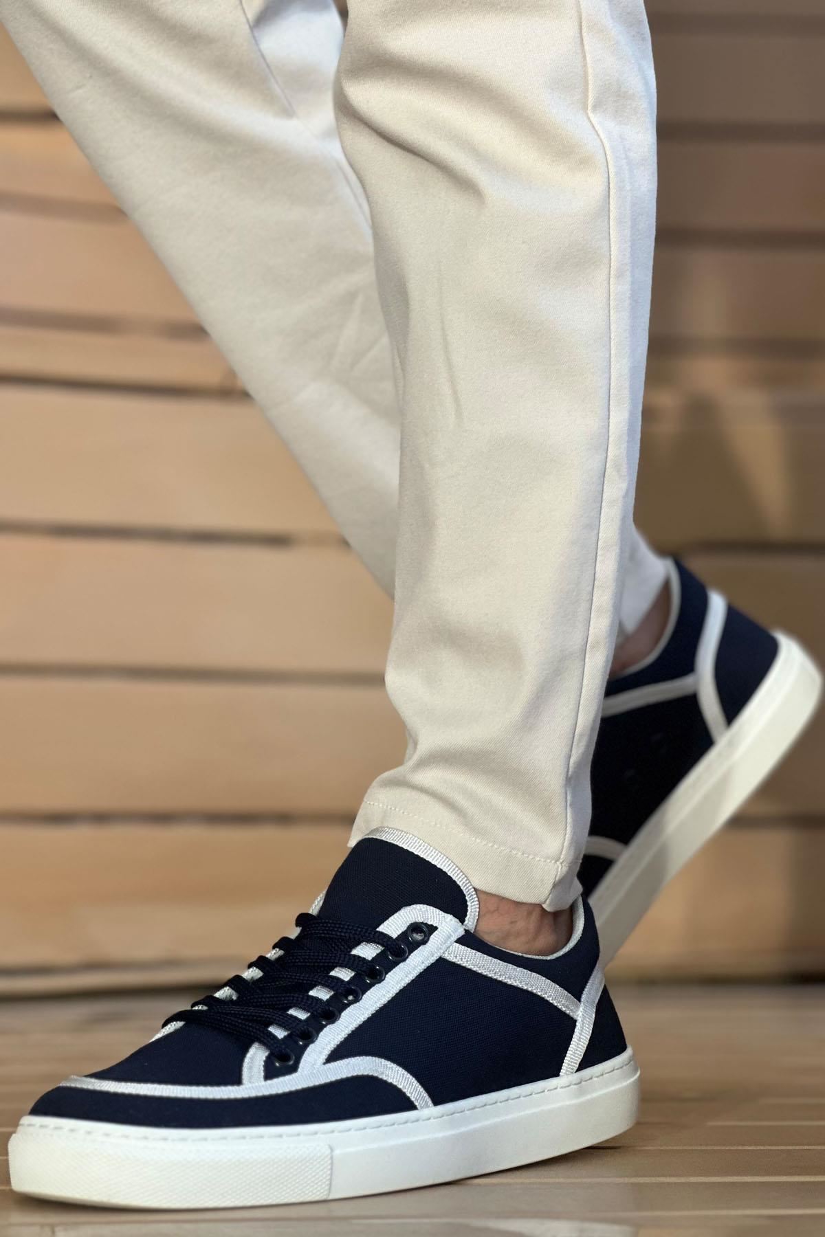 ch2505-keten-erkek-ayakkabi-25024_4 CH2505 - Keten Erkek Ayakkabı Lacivert Beyaz - Görsel 4