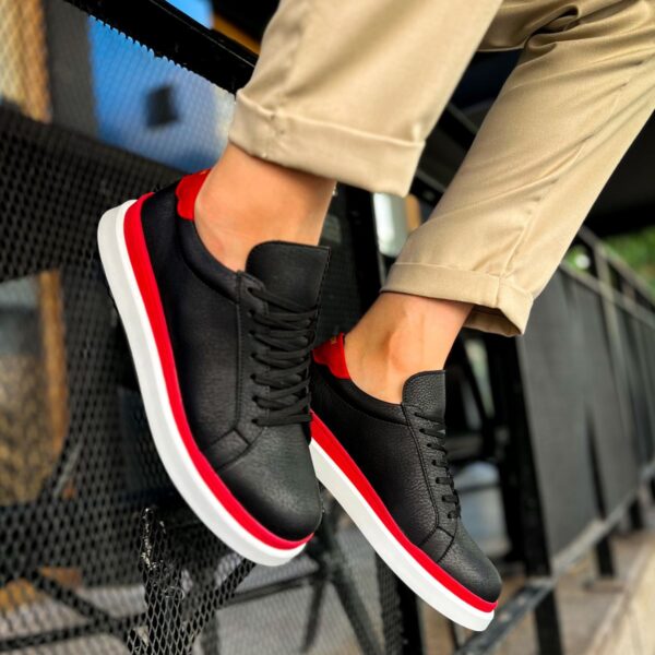 CH979 - Santoni GBT Spor Erkek Ayakkabı SIYAH/KIRMIZI