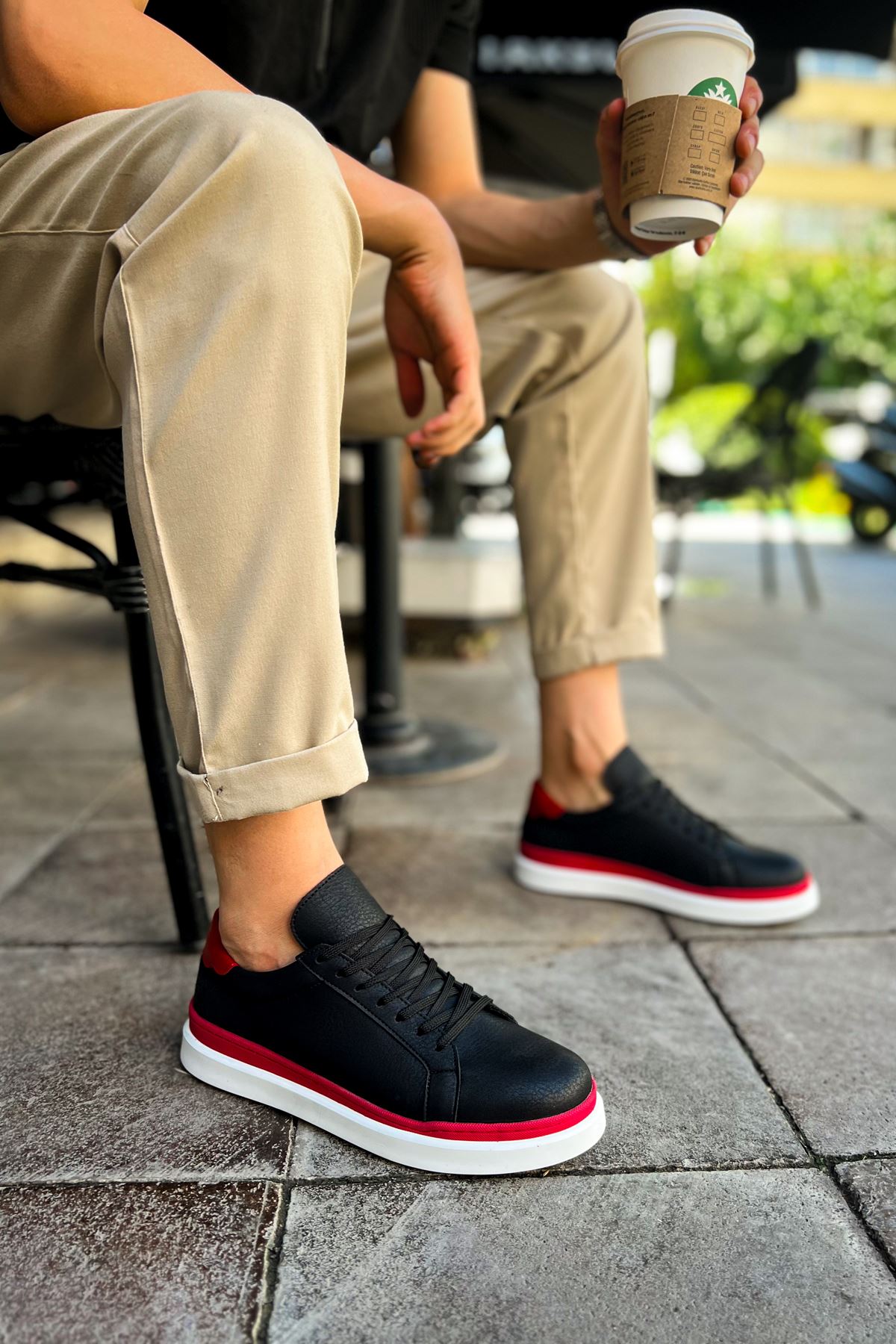 ch979-santoni-gbt-spor-erkek-25434_2 CH979 - Santoni GBT Spor Erkek Ayakkabı SIYAH/KIRMIZI - Görsel 2