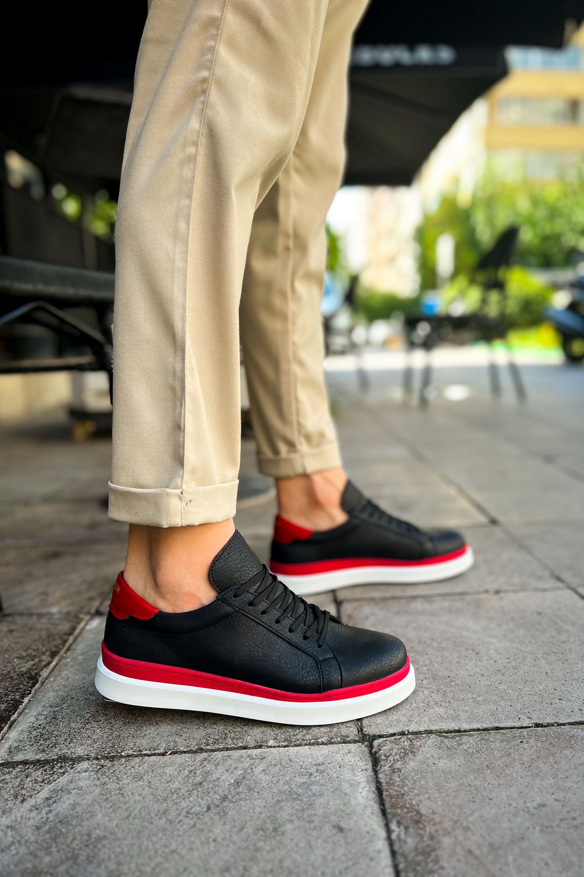 ch979-santoni-gbt-spor-erkek-25434_4 CH979 - Santoni GBT Spor Erkek Ayakkabı SIYAH/KIRMIZI - Görsel 4