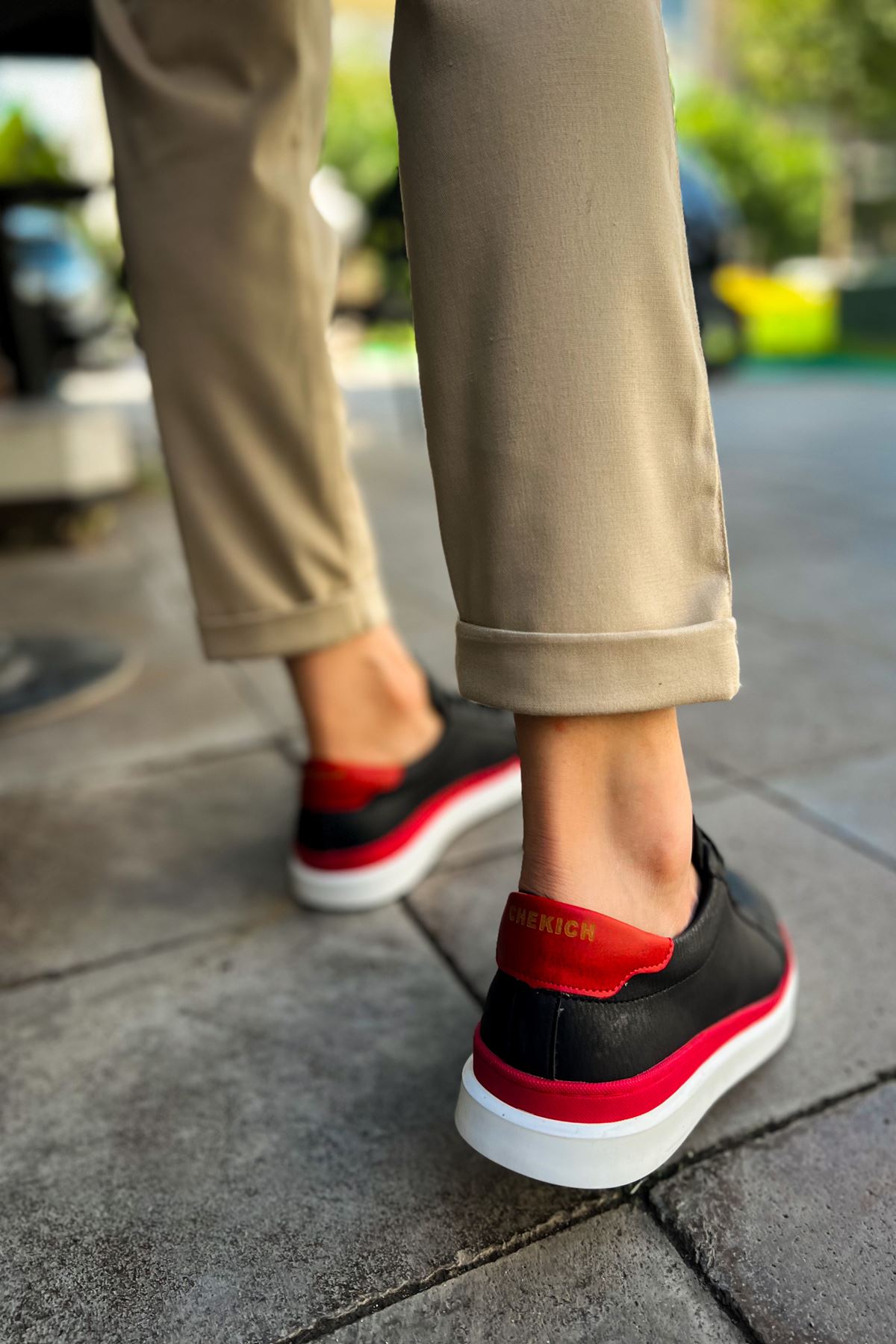 ch979-santoni-gbt-spor-erkek-25434_5 CH979 - Santoni GBT Spor Erkek Ayakkabı SIYAH/KIRMIZI - Görsel 5