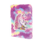 Çiçekli Unicorn Tasarımlı Peluş Hatıra Defteri - Görsel 3