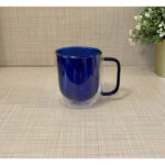 Çift Cidarlı Cam Kupa Lacivert Renk - Görsel 3