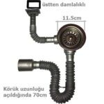 Çöpmak Kapalı Taşmalı Körüklü Evye Sifonu 50 mm - Görsel 2