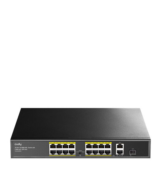 CUDY 16Port 10/100 PoE+2GB Up200W Switch