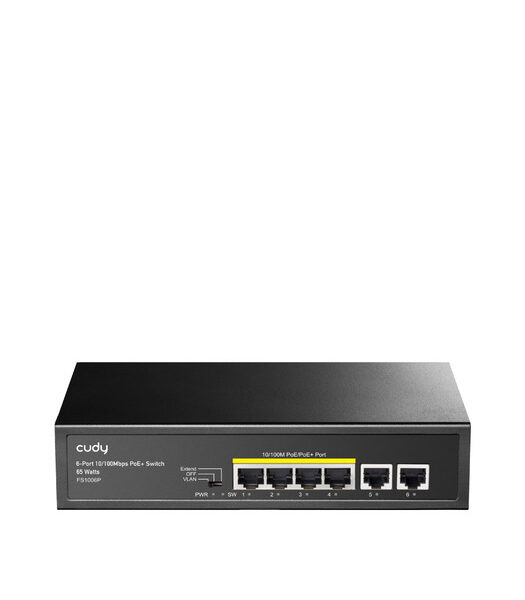 CUDY 6-Port 10/100M PoE+ Switch 60W