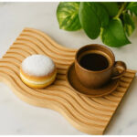 Dalgalı Çift Taraf Tasarımlı Ahşap Sunum Tepsisi - Görsel 4