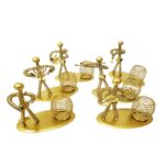 Dekoratif Sarı Metal Adam Müzisyen Kalemlik - Görsel 3