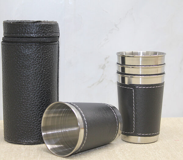 Derili Kılıflı 4&apos;lü Shot Bardak