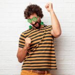 Disko Toplu Küpeli Parti Gözlüğü Yeşil Renk - Görsel 5