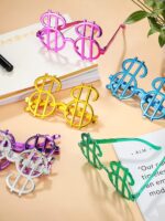 Dolar Şekilli Metalize Parti Gözlüğü 6 Adet - Görsel 3