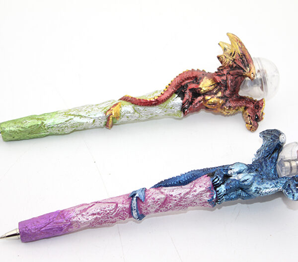 Dragonlu Polyester Işıklı Tükenmez Kalem