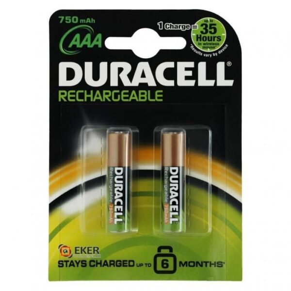 Duracell Şarjedilebilir İnce Kalem Pil 2&apos;li AAA 750 mAh