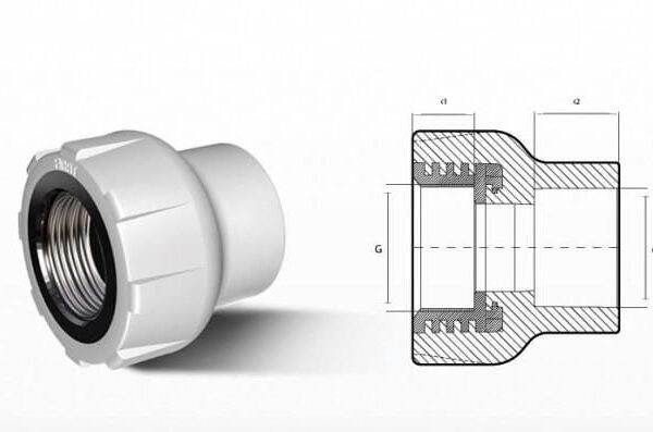 Ege Yıldız PPRC 50X1 1/2 Dişi Adaptör Gri