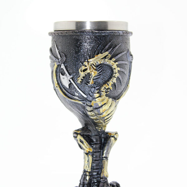 Ejderha Tasarımlı Paslanmaz Çelik Kadeh Bardak Model 2