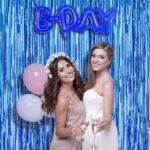 Ekstra Metalize Mavi Renk Saçaklı Arka Fon Perde 1x2 metre - Görsel 2