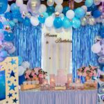 Ekstra Metalize Mavi Renk Saçaklı Arka Fon Perde 1x2 metre - Görsel 3