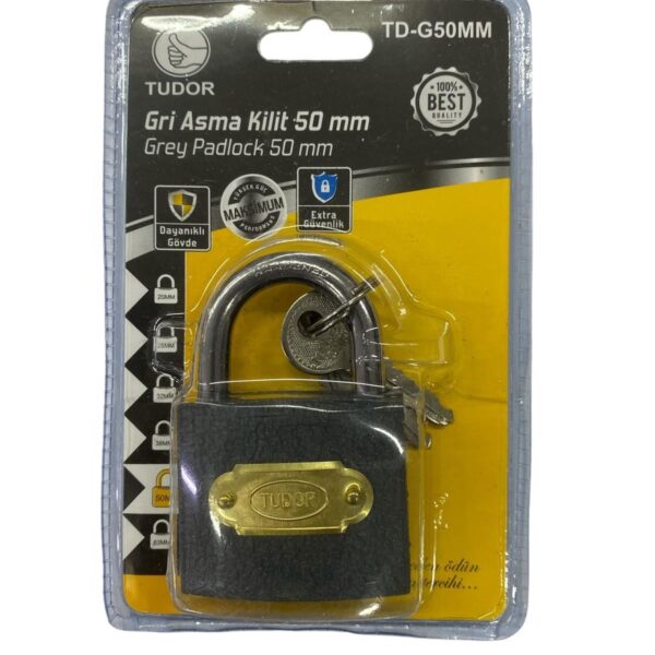 Ennalbur Tudor 50 mm Kısa Gri Asma Kilit