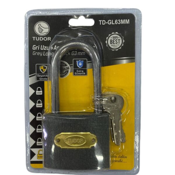 Ennalbur Tudor 63 mm Uzun Gri Asma Kilit