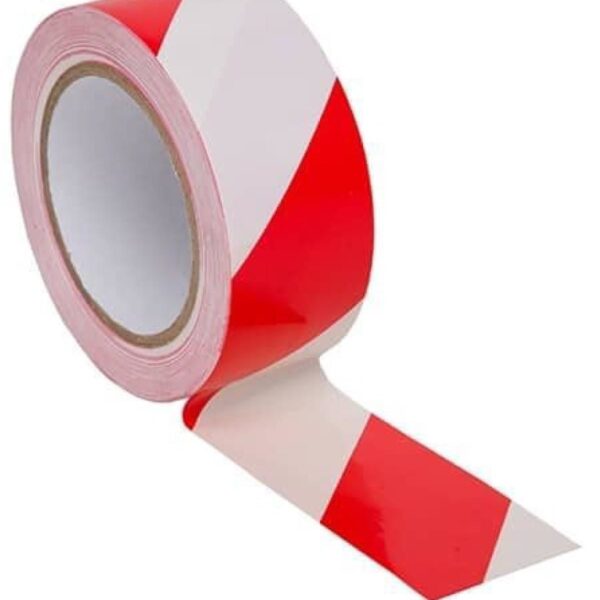 Ennalbur Yer İşaretleme Bandı Kırmızı Beyaz 50 mm 30 Metre