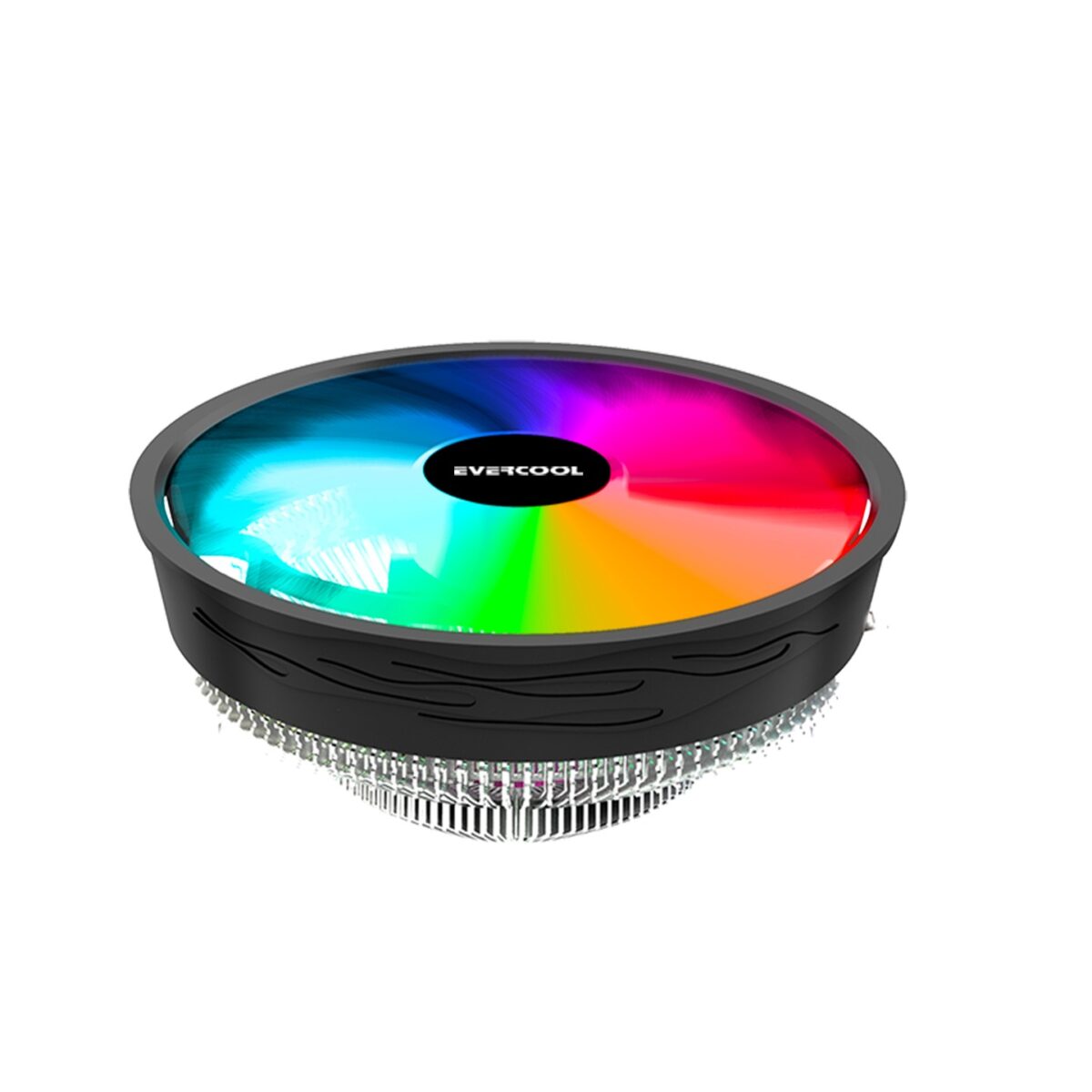 EVERCOOL CS-02 1700/115X/775-AMD/AM4/AM5 3 pin 3 LED RAINBOW IŞLEMCI FANI - Görsel 1