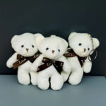 Fiyonklu Krem Renk Ayıcık Anahtarlık - Görsel 2