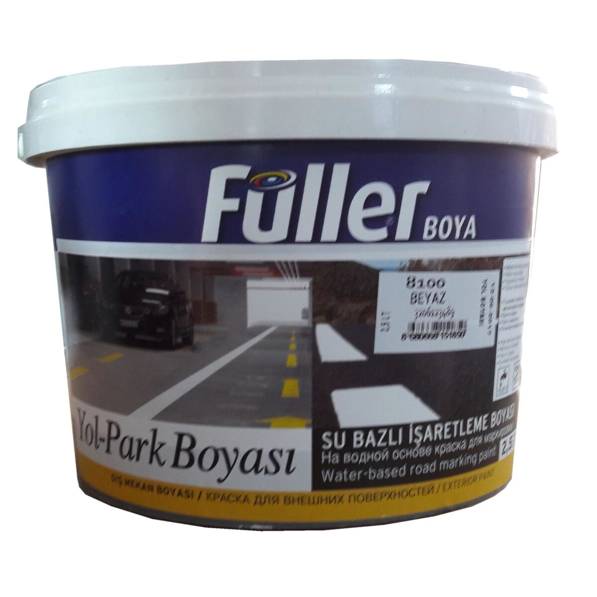 Füller Beyaz Yol Çizgi Boyası 2,5 Litre Su Bazlı - Görsel 1
