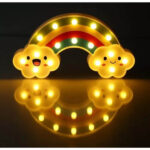 Gülen Bulutlu Gökkuşağı LED Gece Lambası - Görsel 4