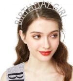 Gümüş Kristal Taşlı Birthday Girl Tacı - Görsel 4