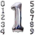 Gümüş Rengi Folyo Rakam Balon 1 Metre - Görsel 3