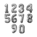Gümüş Rengi Folyo Rakam Balon 1 Metre - Görsel 5