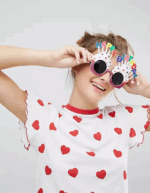 Happy Birthday Beyaz Fuşya Parti Gözlüğü - Görsel 3