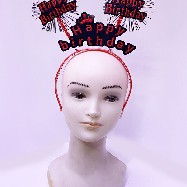 Happy Birthday Neon Kırmızı Doğum Günü Tacı