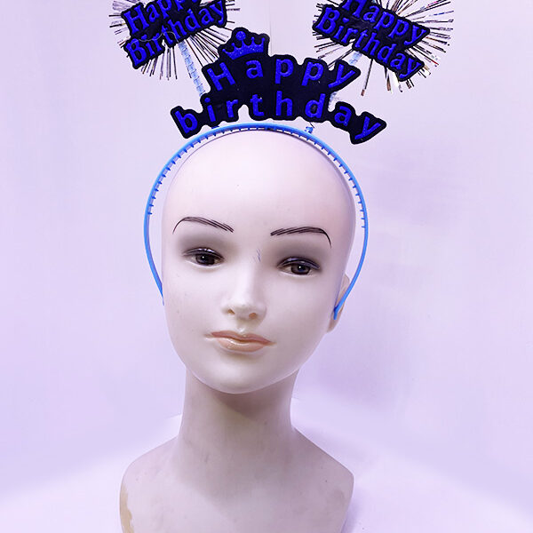 Happy Birthday Neon Mavi Doğum Günü Tacı