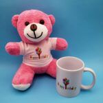 Happy Birthday Tasarım Pembe Ayıcık ve Kupa Seti - Görsel 3