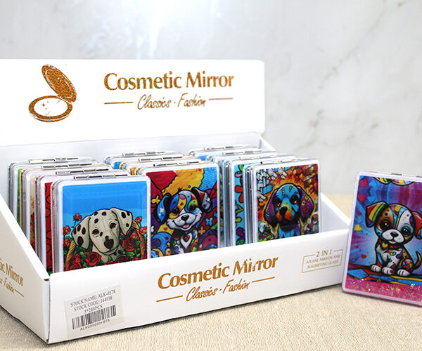 Hareketli Sulu Detaylı Köpek Figürlü El Aynası