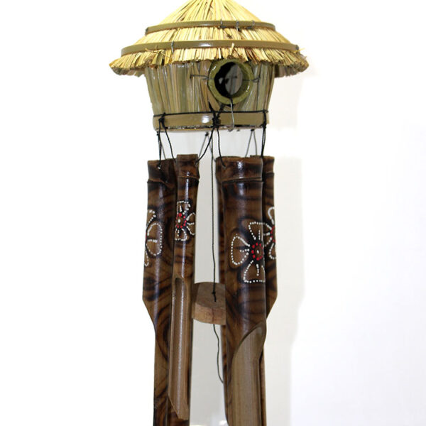 Hasır Kuş Yuvalı Bambu Çan 50 cm