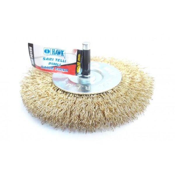 Hawk HA10135 Pimli Sarı Tel Daire Fırça 100x10 mm