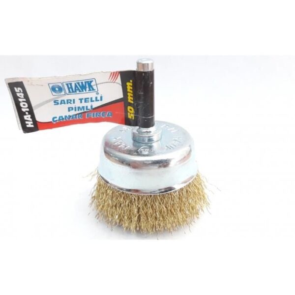 Hawk HA10145 Pimli Sarı Tel Çanak Fırça 50 mm