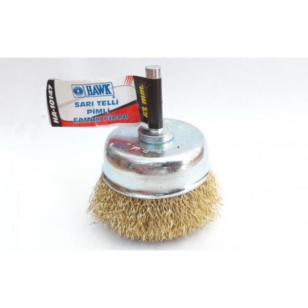 Hawk HA10147 Pimli Sarı Tel Çanak Fırça 65 mm