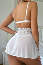 Kadın Beyaz Göğsü ve Beli Dantel Detaylı Etekli Takım – Modern, Konforlu ve Günlük Kombinlere Uygun - Görsel 2