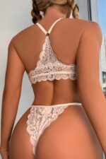 Kadın Beyaz Sırtı Dantel ve İp Detaylı Şık Sütyen Külot Takımı – Modern, Konforlu ve Günlük Kombinlere Uygun - Görsel 2