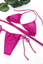 Kadın Fuşya Yandan Bağlamalı Tangalı Üçgen Bikini Mayo Takımı – Modern, Konforlu ve Günlük Kombinlere Uygun - Görsel 4