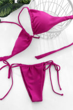 Kadın Fuşya Yandan Bağlamalı Tangalı Üçgen Bikini Mayo Takımı – Modern, Konforlu ve Günlük Kombinlere Uygun - Görsel 5