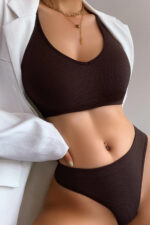 Kadın Kahverengi Desteksiz Seamless Tangalı İç Çamaşır Takımı – Modern, Konforlu - Görsel 2