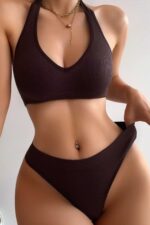 Kadın Kahverengi Seamless Tanga Sütyen Takım – Modern, Konforlu ve Günlük Kombinlere Uygun - Görsel 3