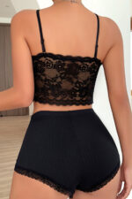 Kadın Kaşkorse Şortlu Dantelli Gecelik Takımı – Modern, Konforlu ve Günlük Kombinlere Uygun - Görsel 2