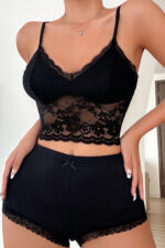 Kadın Kaşkorse Şortlu Dantelli Gecelik Takımı – Modern, Konforlu ve Günlük Kombinlere Uygun - Görsel 3