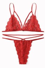 Kadın Kırmızı Dantel Sütyen Külot Takımı – Modern, Konforlu ve Günlük Kombinlere Uygun - Görsel 5